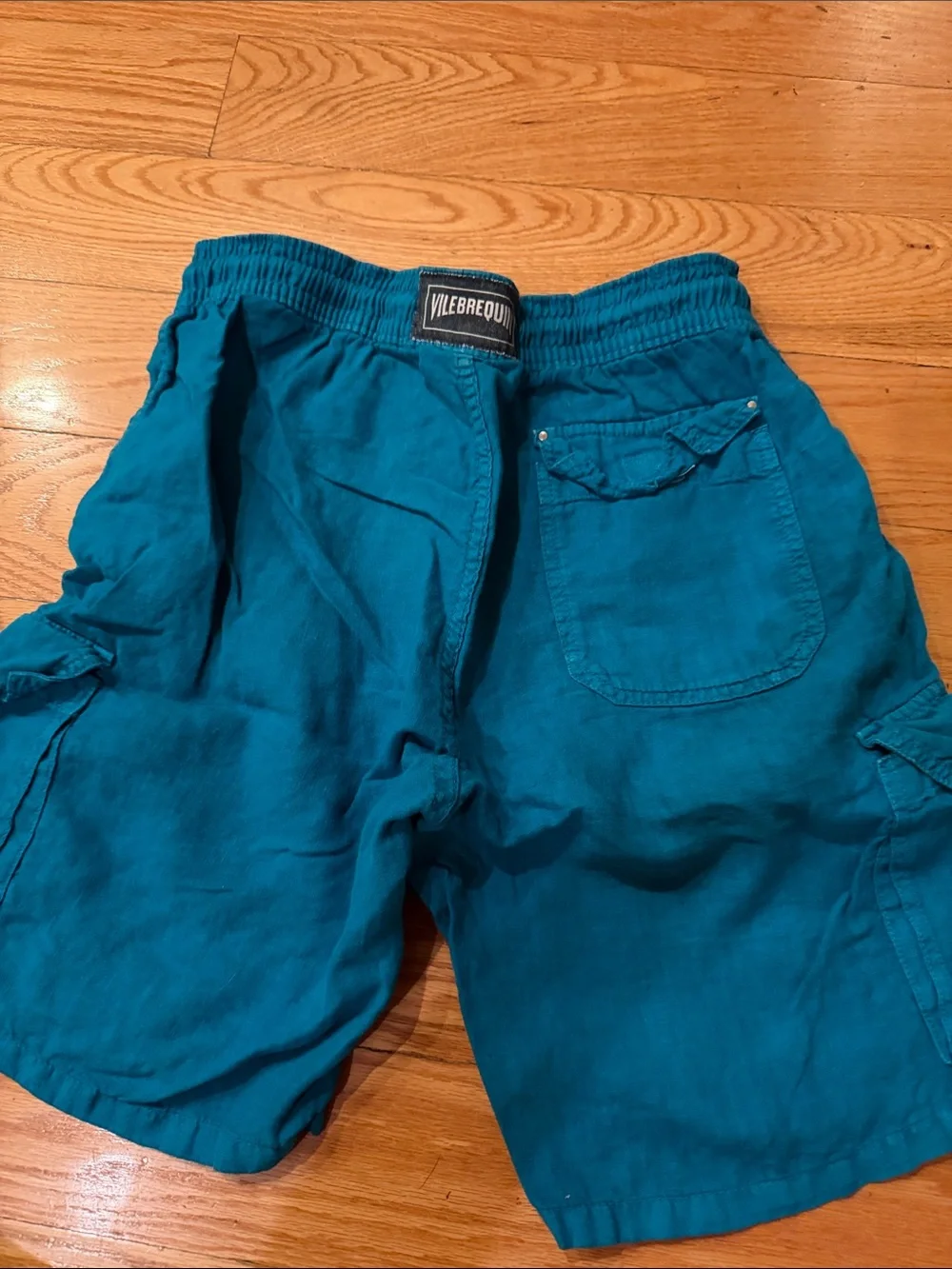 Vilebrequin Teal Men's Cargo Shorts with Elastic Waist
